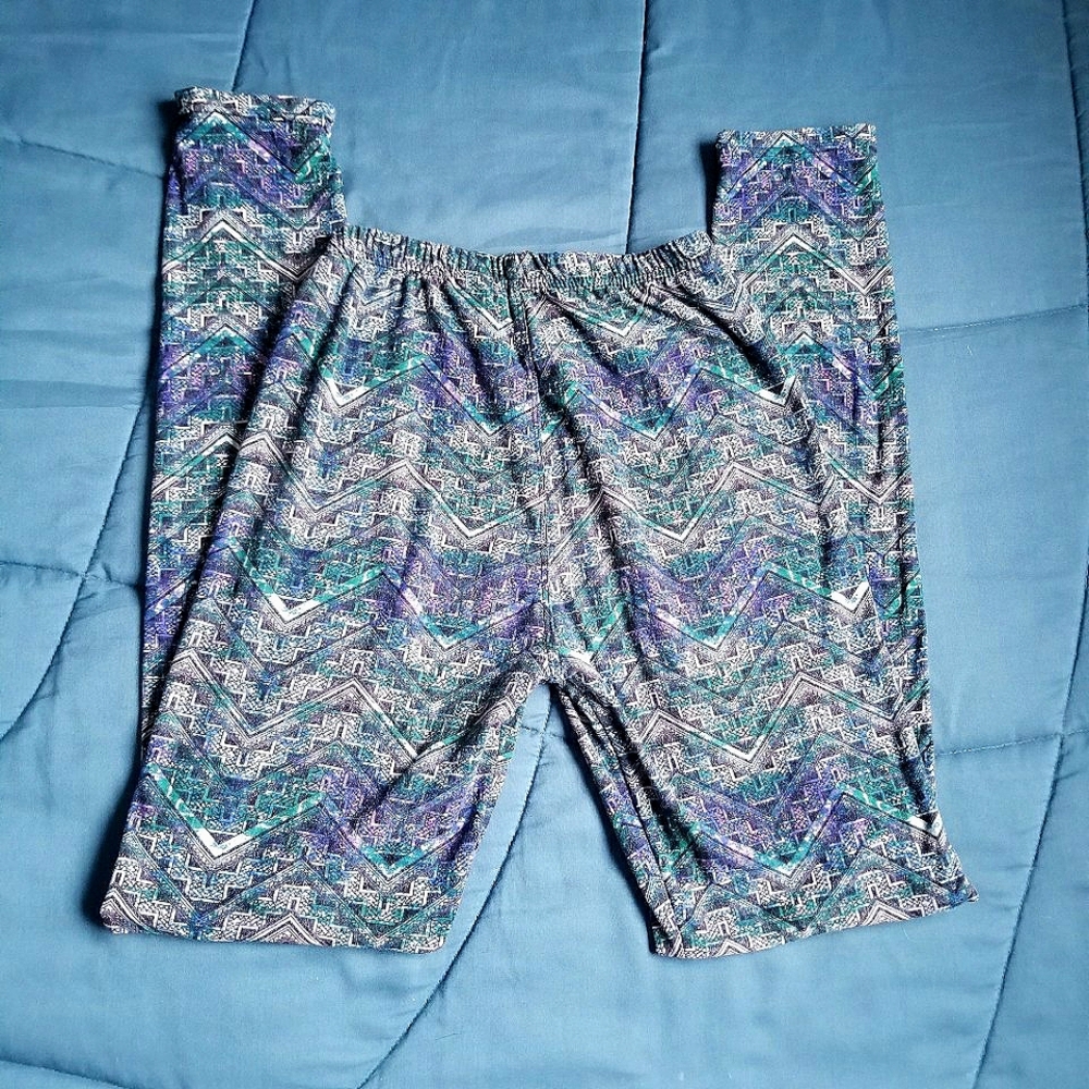 Multi Color Washed tribal print Leggings
